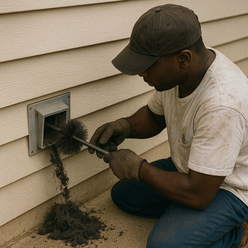 technician clean dryer