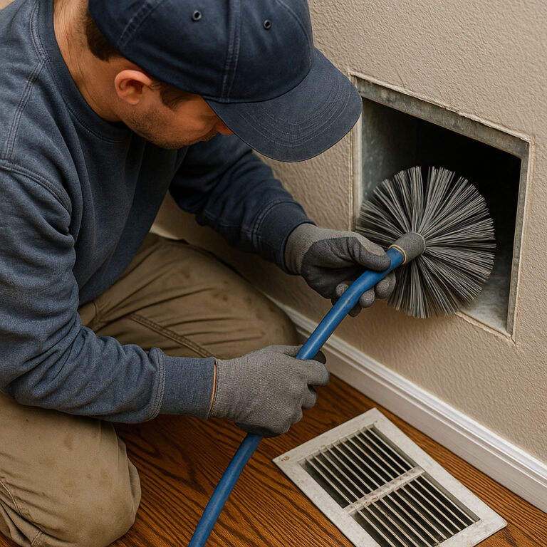 technician clean the duct