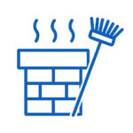 Chimney cleaning icon representing chimney vent maintenance services